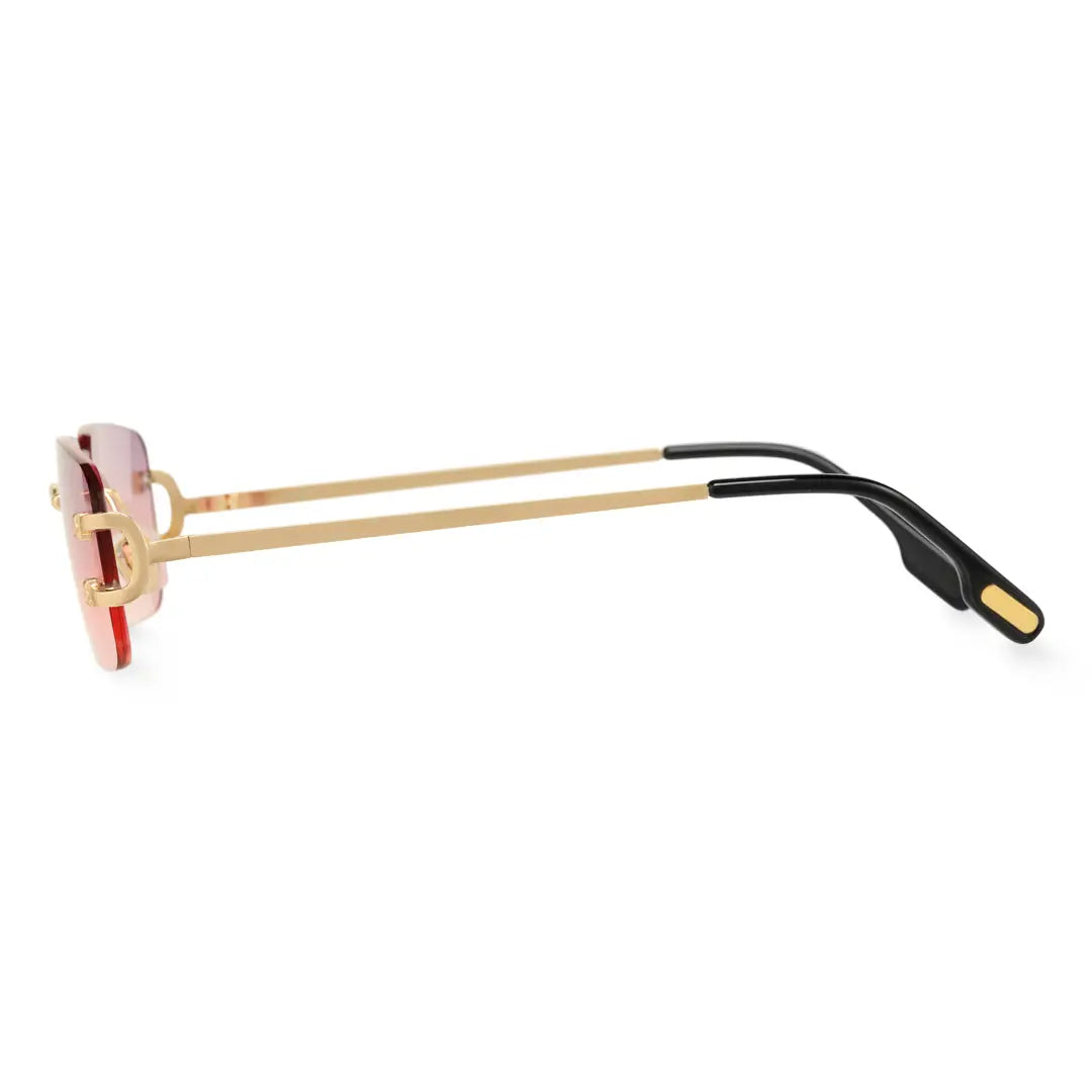 Shelby Pink Rimless Sunglasses Fashion Rectangle Women's Eyewear