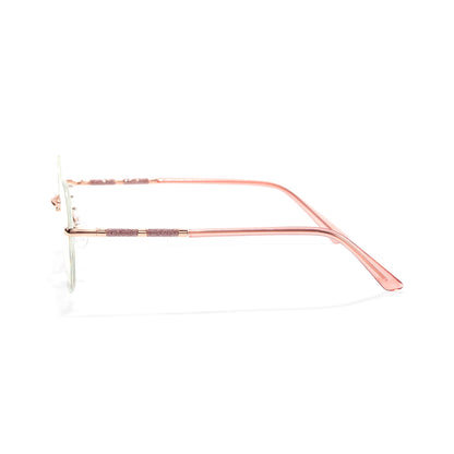 Amity Women Pink Rimless Round Glasses Blue Light Protection Frames