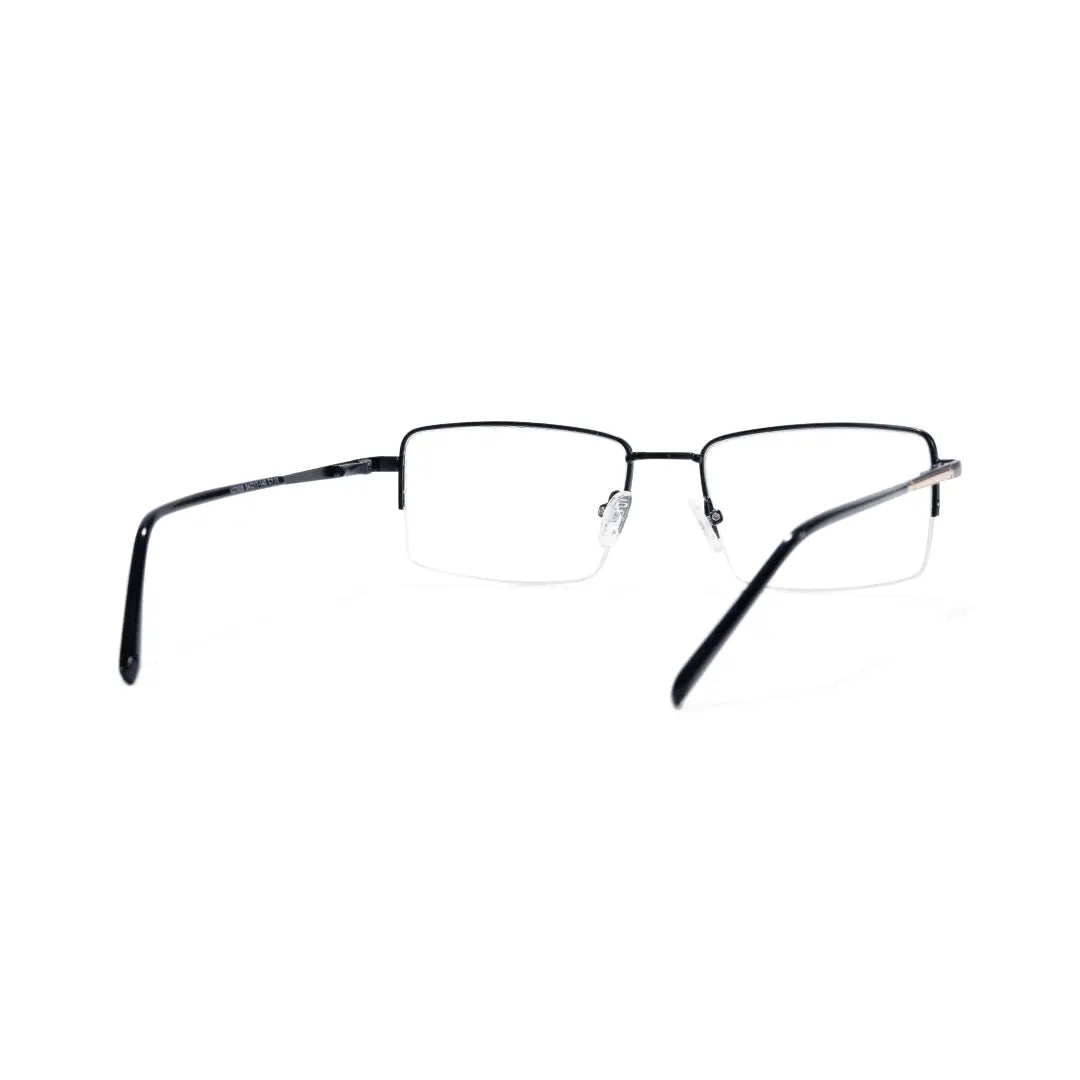Damian Metal Semi-Rim Glasses Rectangle Eyeglasses With Blue Light Blocking