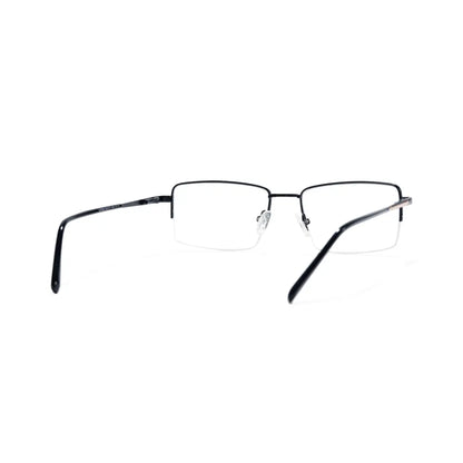 Damian Metal Semi-Rim Glasses Rectangle Eyeglasses With Blue Light Blocking