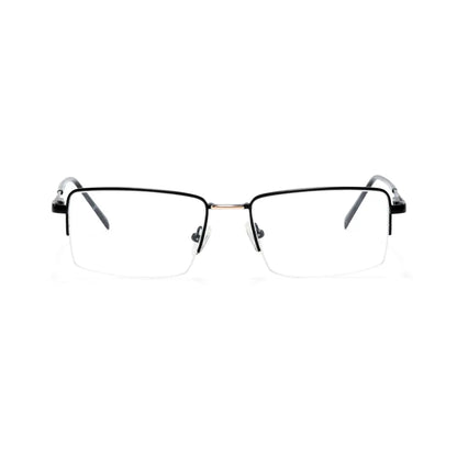 Damian Metal Semi-Rim Glasses Rectangle Eyeglasses With Blue Light Blocking