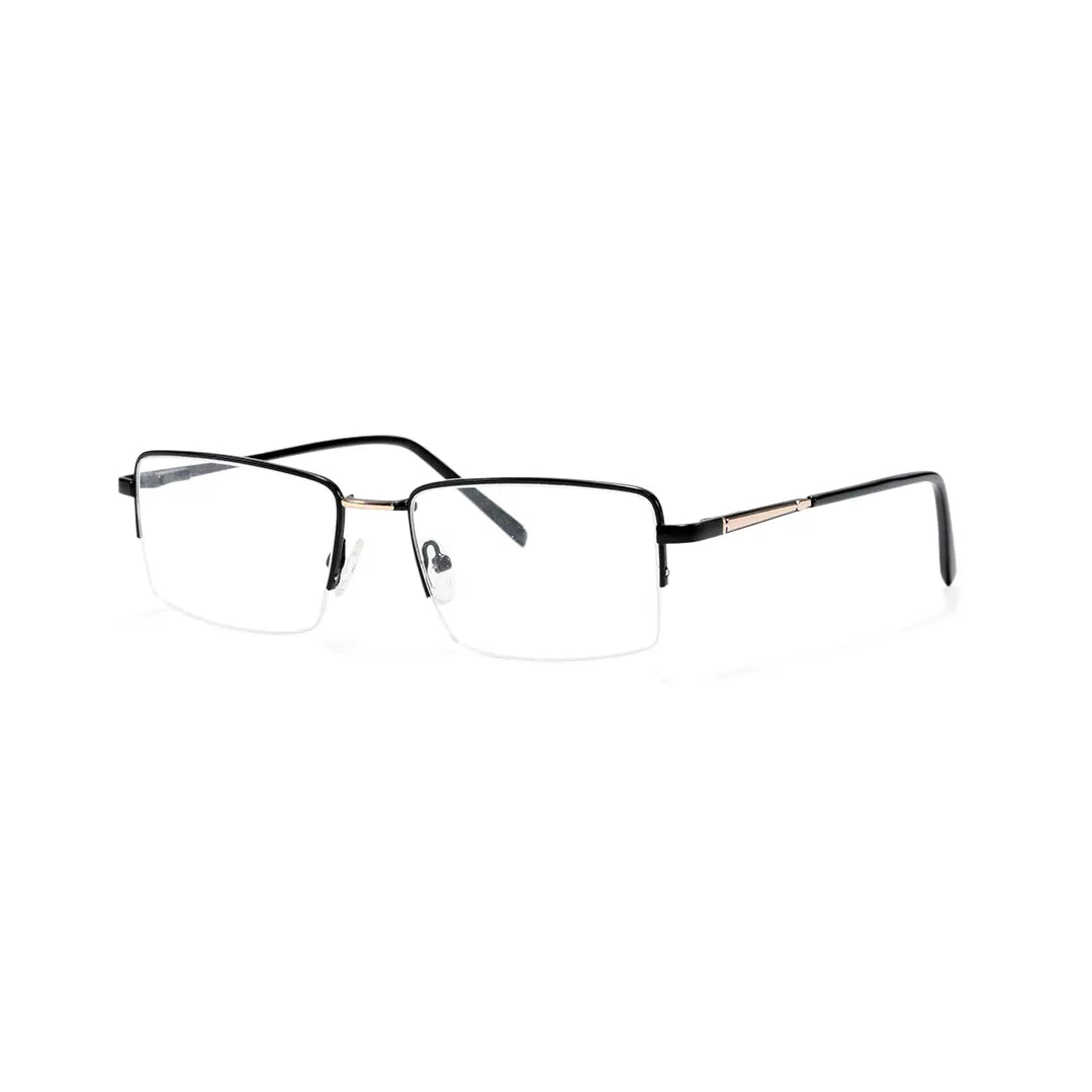 Damian Metal Semi-Rim Glasses Rectangle Eyeglasses With Blue Light Blocking