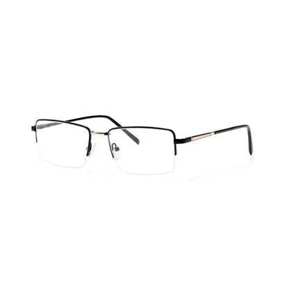Damian Metal Semi-Rim Glasses Rectangle Eyeglasses With Blue Light Blocking