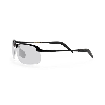 Kara Metal Rectangle Polarized Half-Rim Sunglasses With Multicolor Lenses