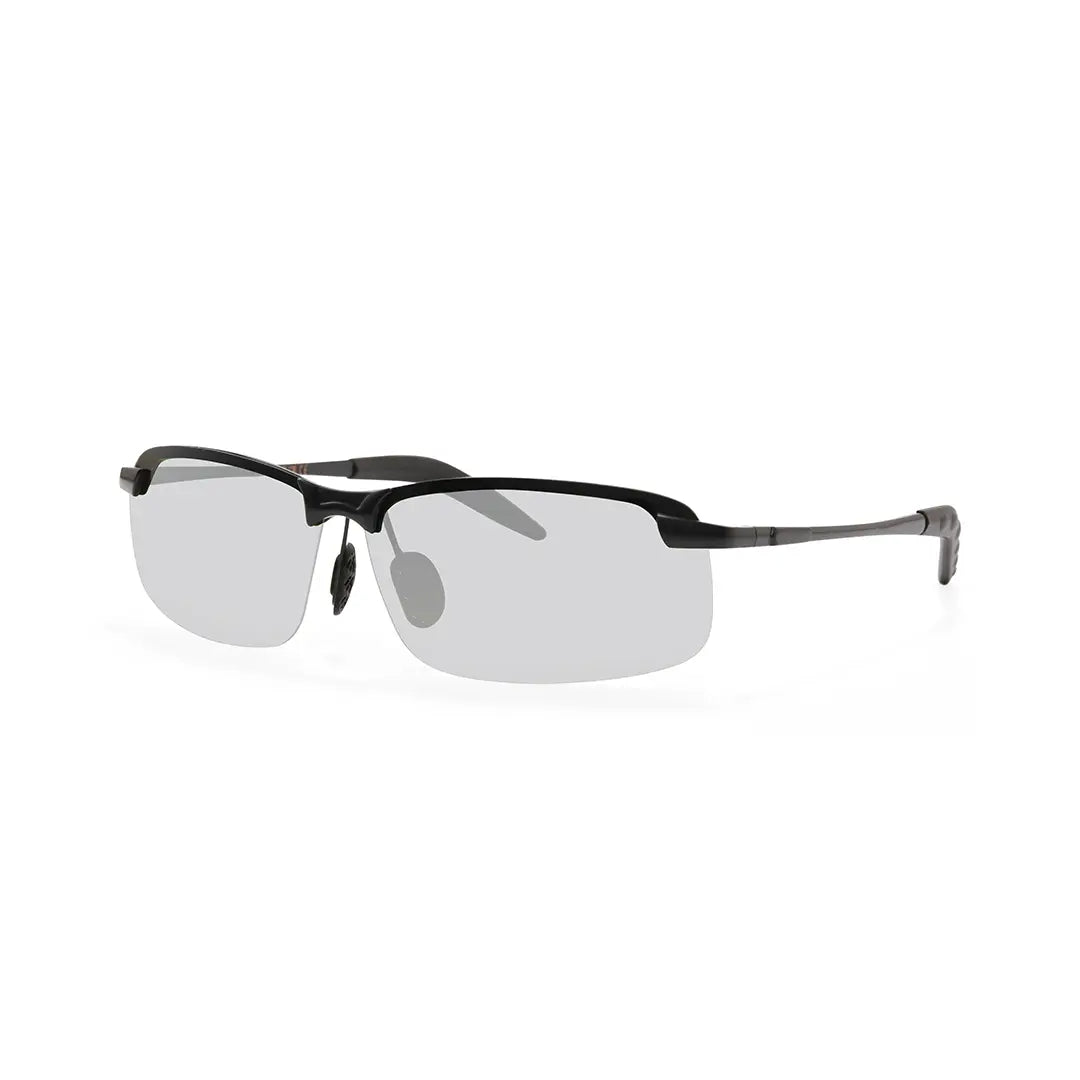 Kara Metal Rectangle Polarized Half-Rim Sunglasses With Multicolor Lenses
