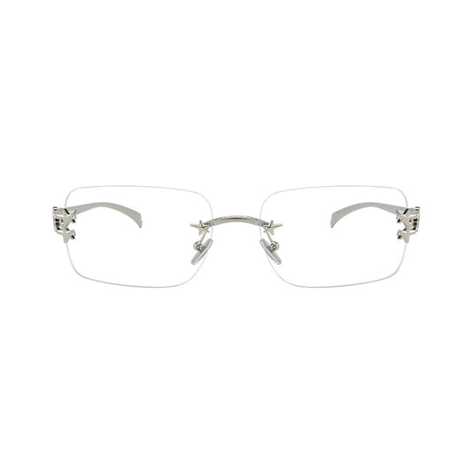 Kade Rectangle Metal Frame Eyeglasses Unisex Rimless Glasses