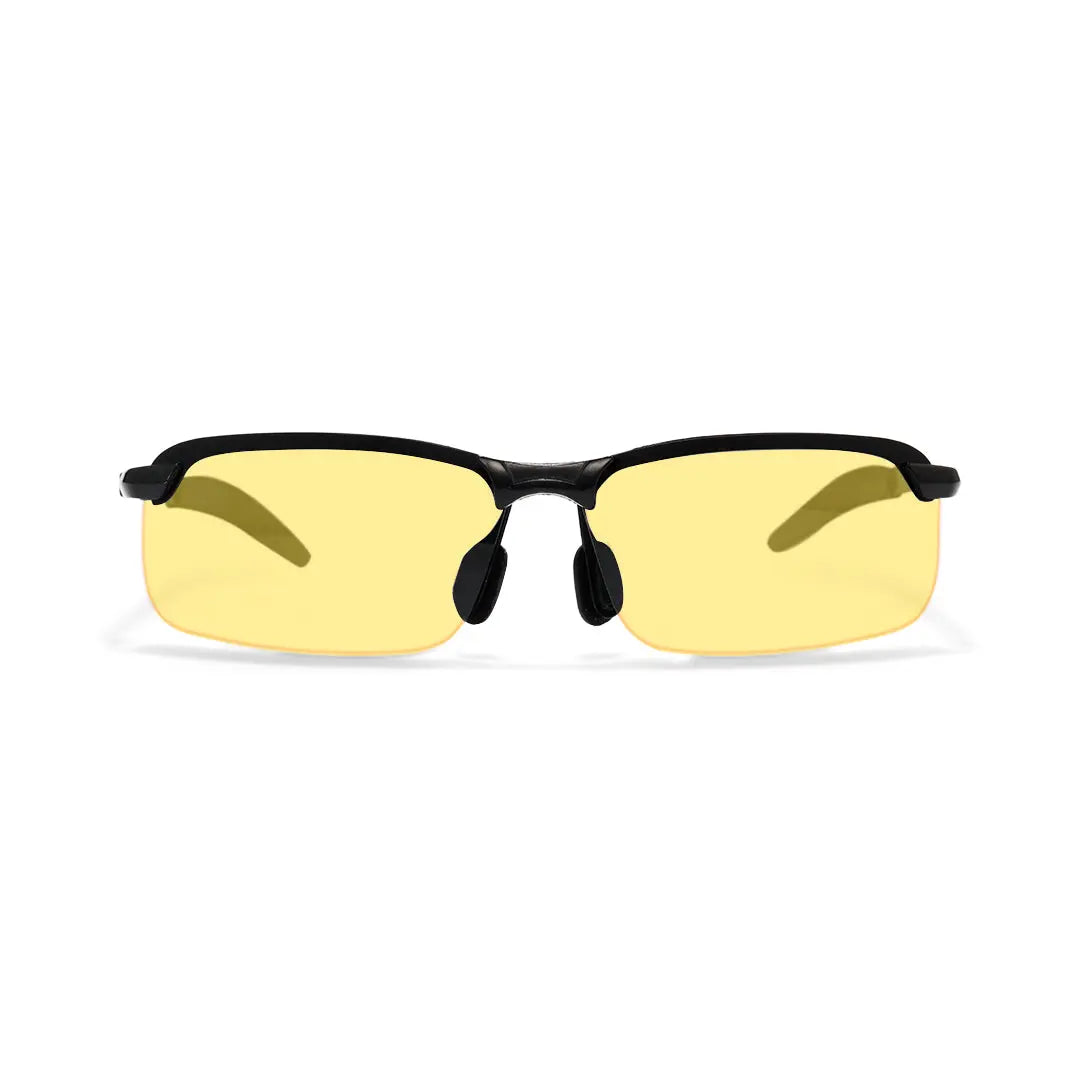 Kara Metal Rectangle Polarized Half-Rim Sunglasses With Multicolor Lenses