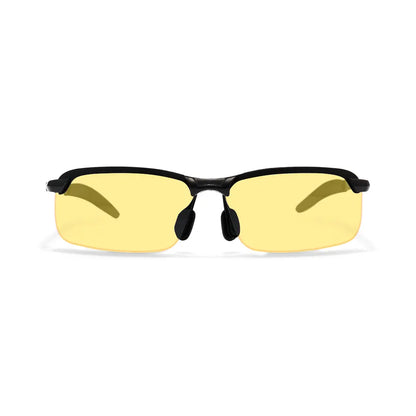 Kara Metal Rectangle Polarized Half-Rim Sunglasses With Multicolor Lenses