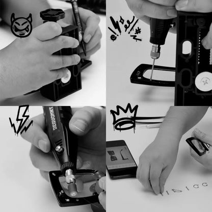 Rivet Unisex Black Square Handcrafted Prescription Glasses