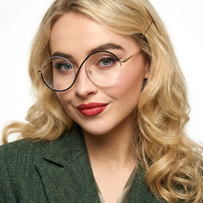 Wizard Metal Round Half Frames with Prescription Glasses