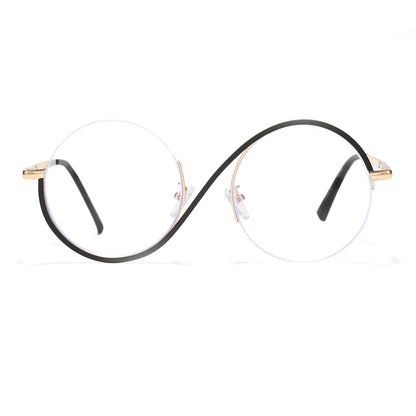 Wizard Metal Round Half Frames with Prescription Glasses