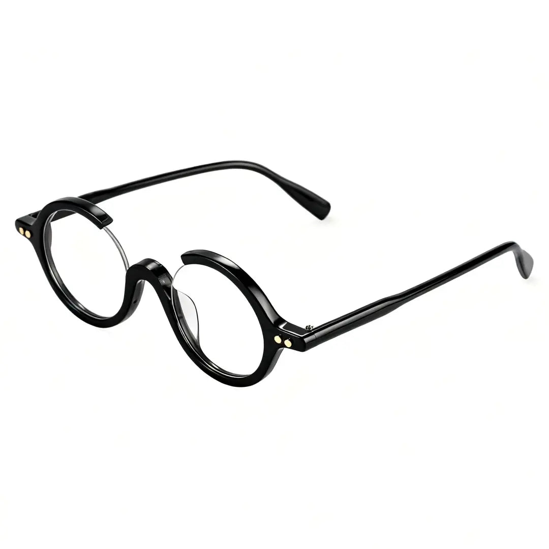 Paola Half Frame Round Acetate Prescription Glasses Anti-reflective Coating