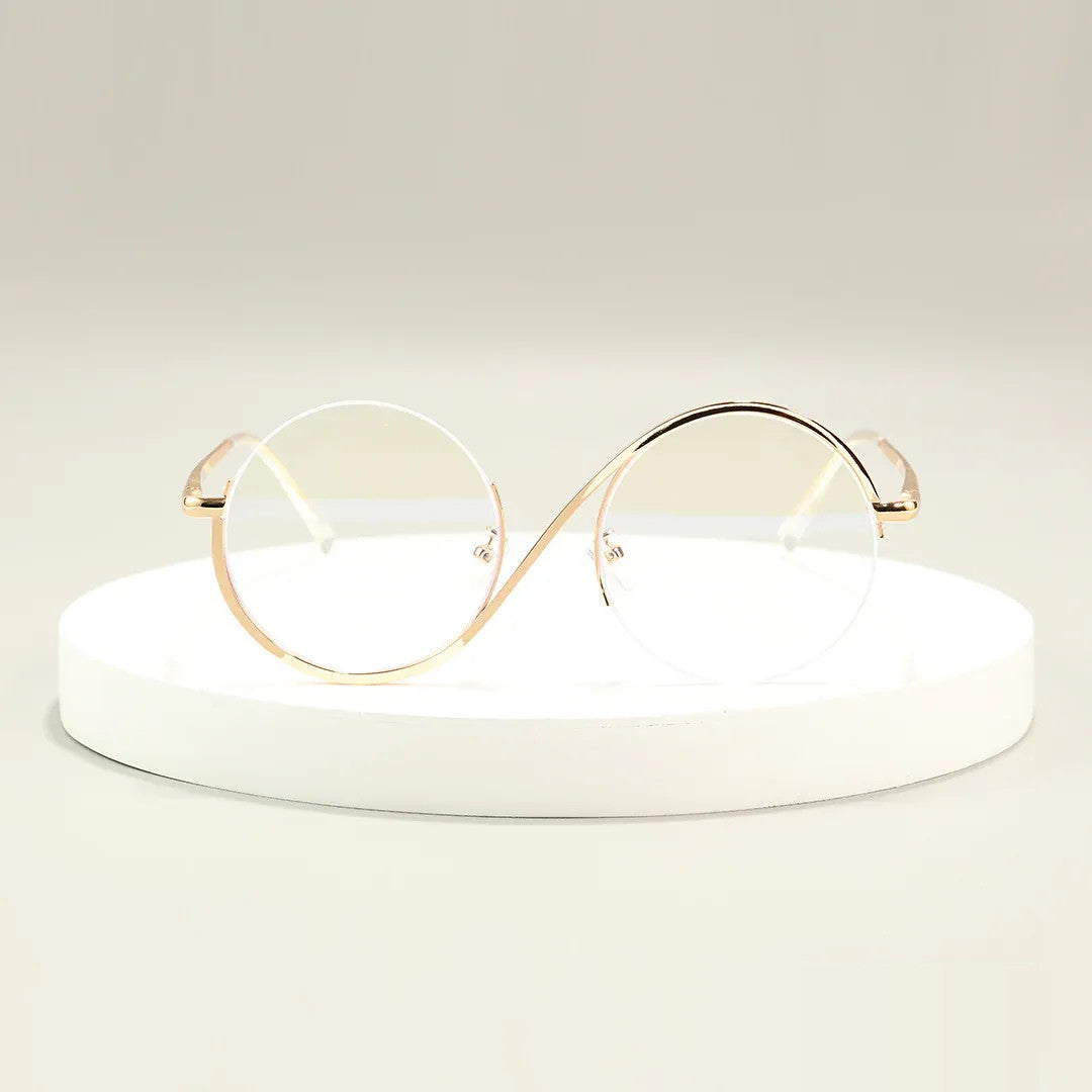 Wizard Metal Round Half Frames with Prescription Glasses