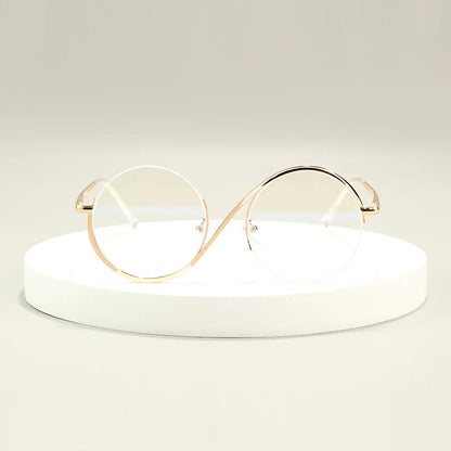 Wizard Metal Round Half Frames with Prescription Glasses