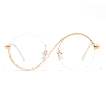 Wizard Metal Round Half Frames with Prescription Glasses