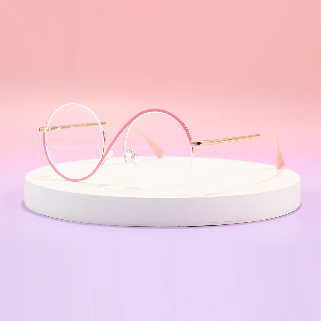 Wizard Metal Round Half Frames with Prescription Glasses