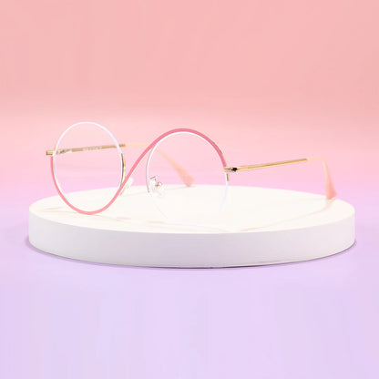 Wizard Metal Round Half Frames with Prescription Glasses