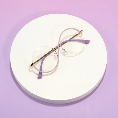 Wizard Metal Round Half Frames with Prescription Glasses