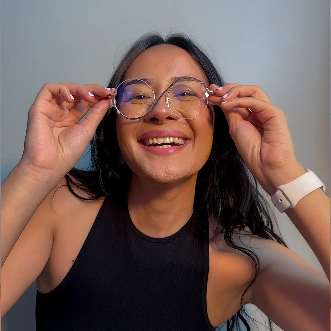 Wizard Metal Round Half Frames with Prescription Glasses