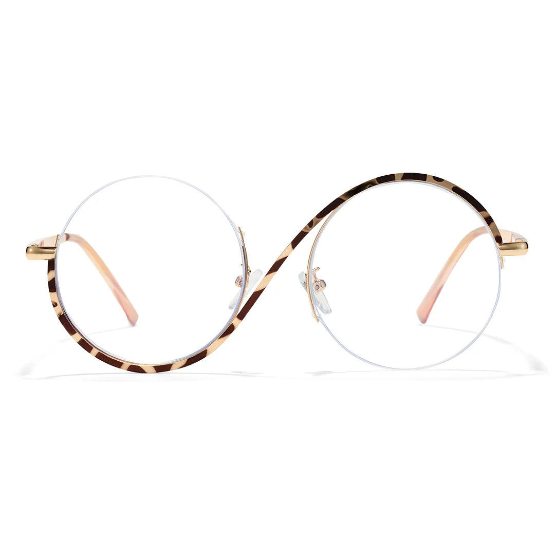 Wizard Metal Round Half Frames with Prescription Glasses