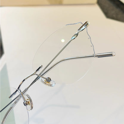 Solstice Geometric Polygon Rimless Glasses With Twisted Metal Temples For Women