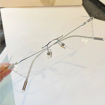 Solstice Geometric Polygon Rimless Glasses With Twisted Metal Temples For Women