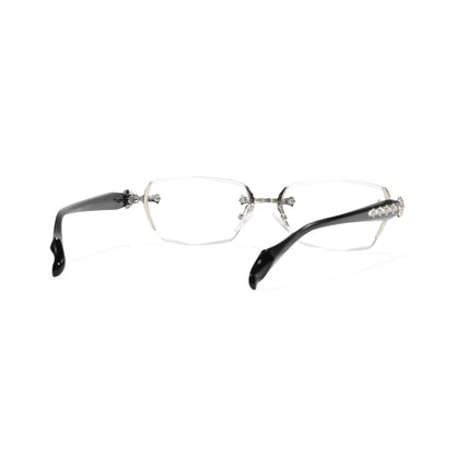 Kairo Unisex Gold Rimless Glasses Geometric Eyeglasses Cast Metal Accents